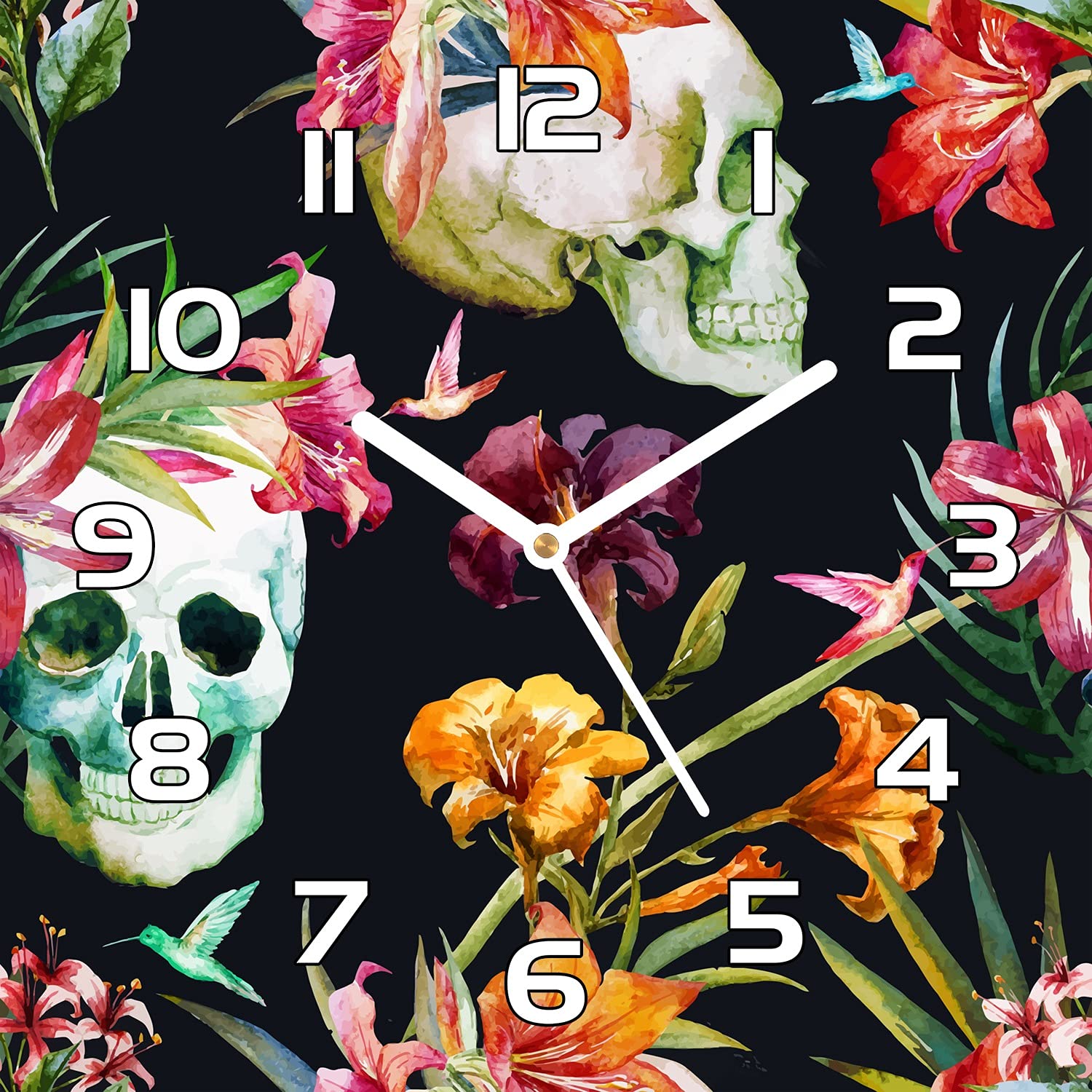 Horloge en verre 30x30 cm pour illuminer un salon moderne sombre