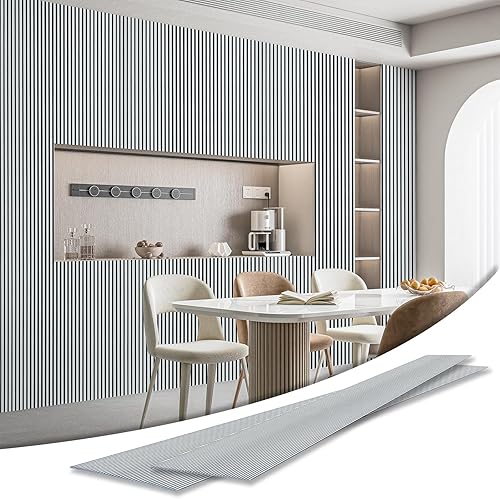Miniatura 14 de Art3d Paquete de 4 Paneles de Revestimiento de Barra Fina con Adhesivo para Decoración de Paredes Interiores - Paneles de Pared de Listones Delgados