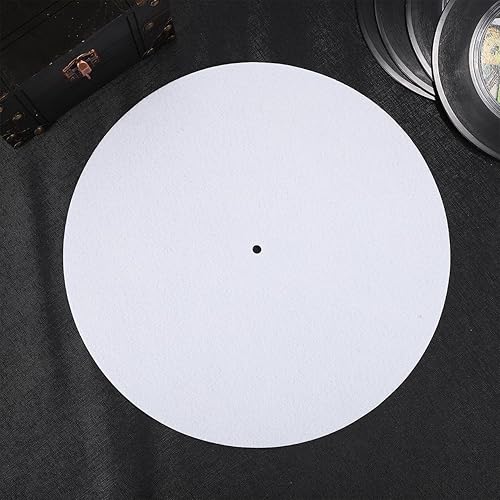 Miniatura 4 de Tapete para tocadiscos: tapete antideslizante de vinilo – Accesorios de lana blanca – Alfombrilla giratoria antiestática para reducir el ruido
