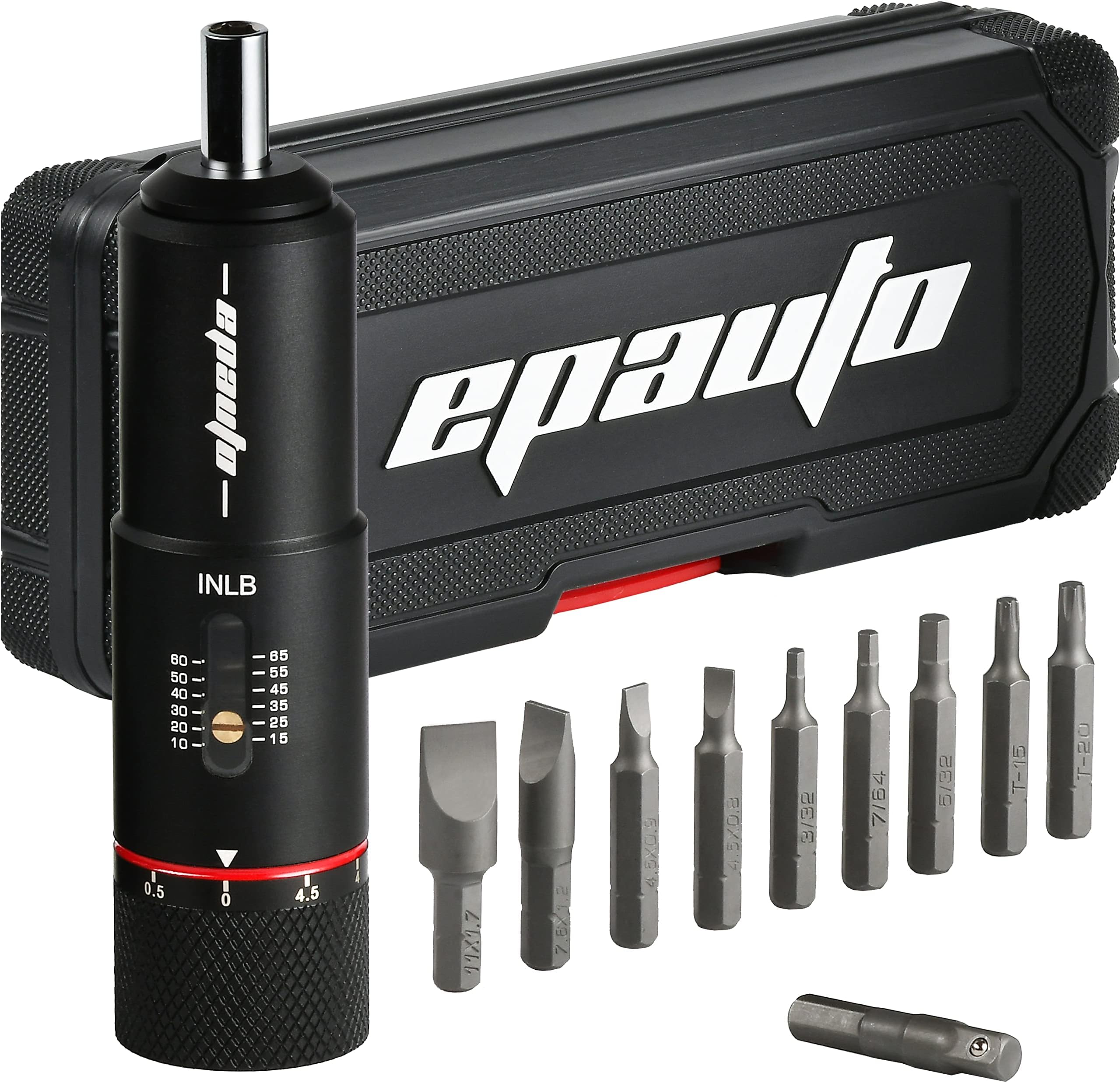 EPAuto Torque Screwdriver Wrench with Interchangeable Bits for Bike, Firearms 10 to 65 in-lbs