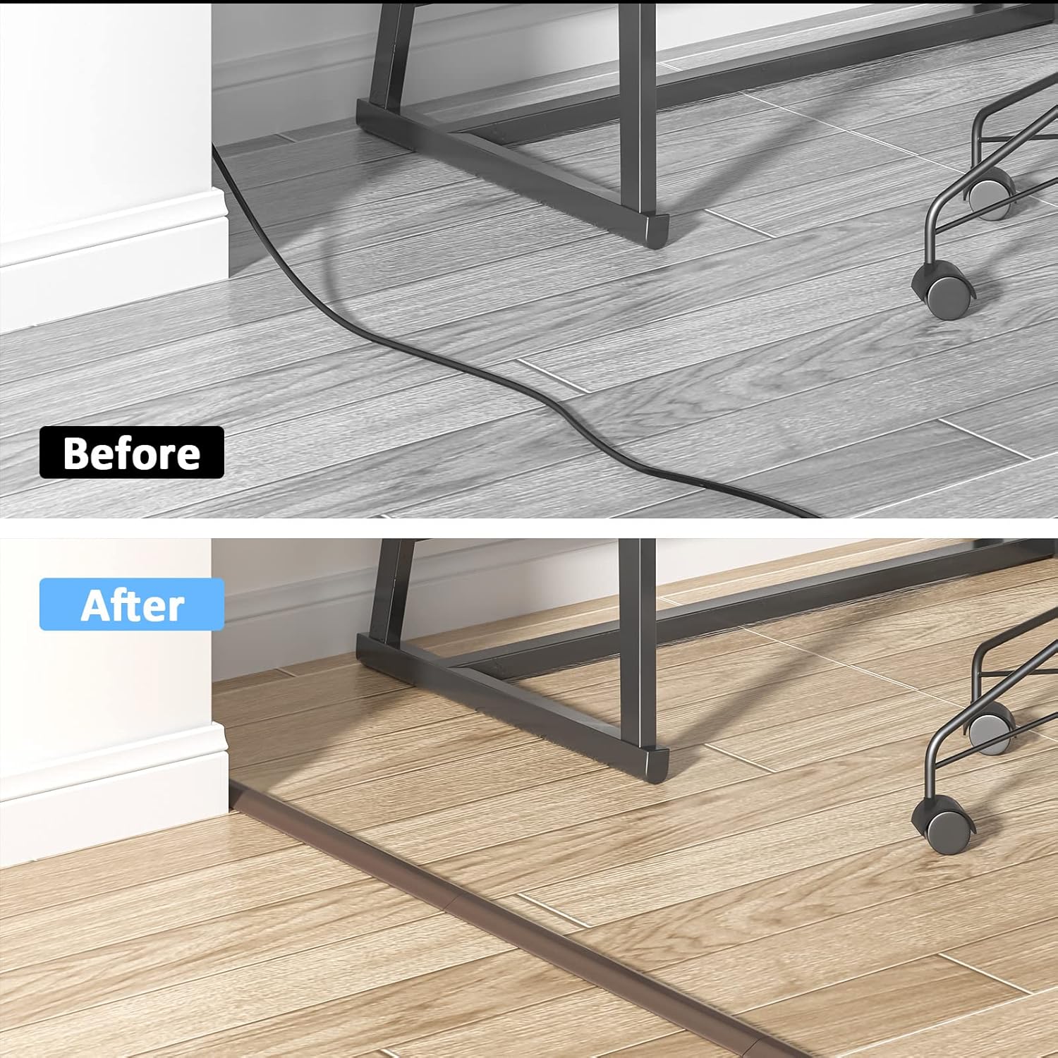 Buy 6.5ft Floor Cord Cover 15.7in x 5pcs Durable Floor Cable Cover