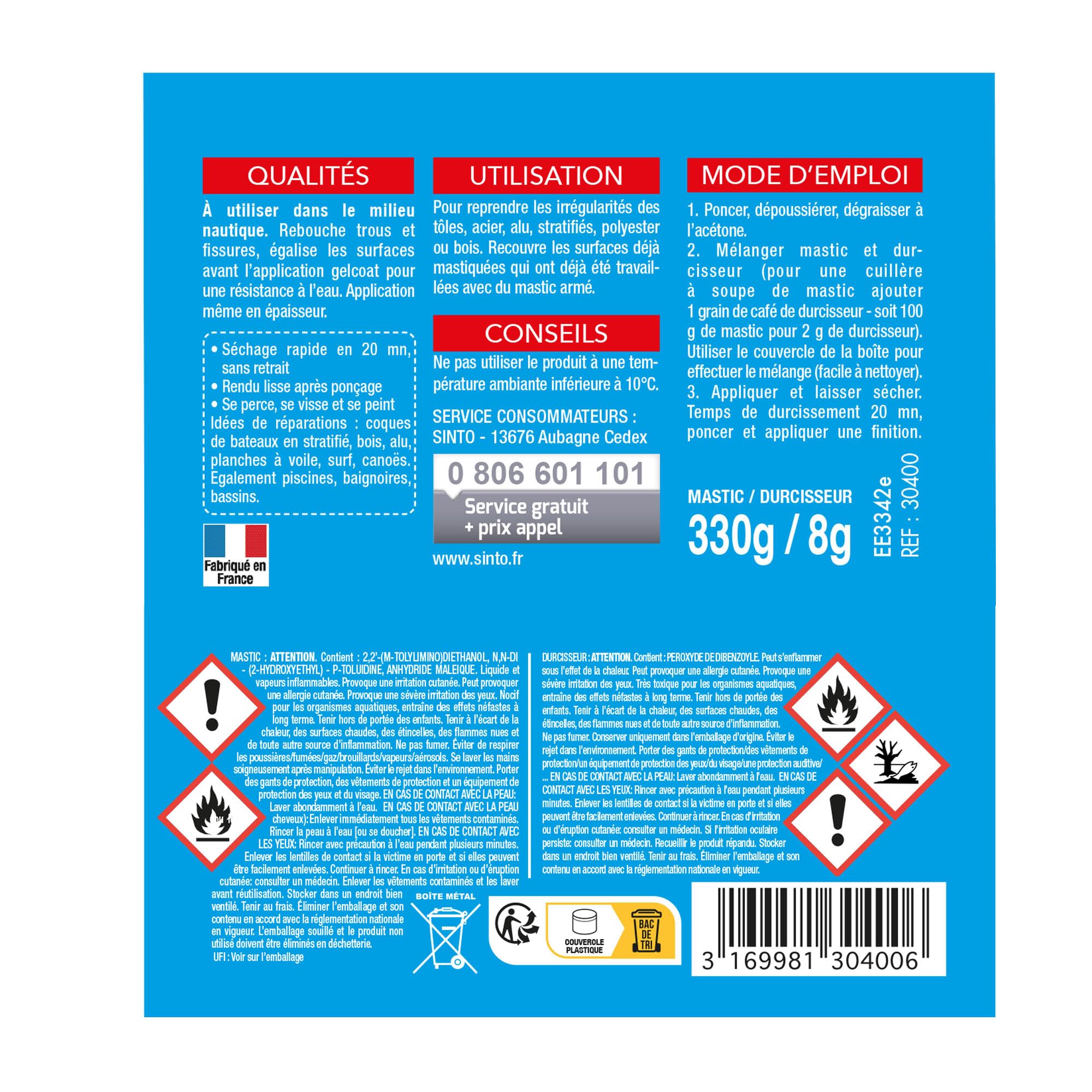 MASTIC STANDARD POLYESTER 970G | Mon magasin Brico E.Leclerc