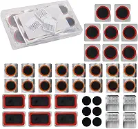 Kit de reparo de pneu de bicicleta, 30 peças de remendos de pneu Kit de reparo de perfuração de pneu de bicicleta com 6 peças de adesivos de perfuração sem cola e raspas de metal para reparo de pneu