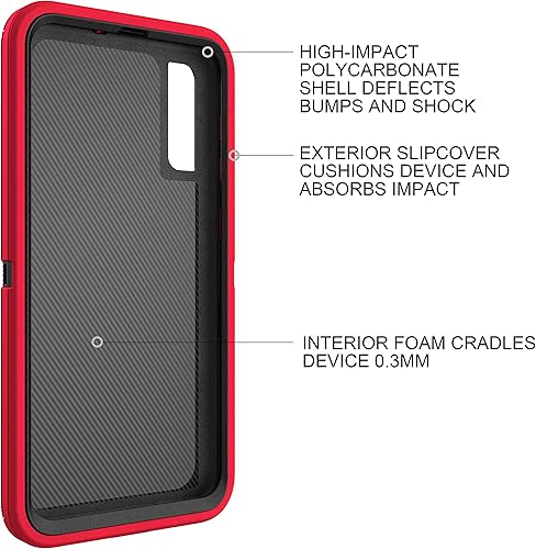 Miniatura 3 de MXX Funda resistente compatible hecha para Samsung Galaxy A50 (sin protector de pantalla) contra caídas para tu Galaxy A50A50SA30s (rojo)