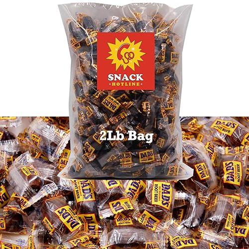 Original Dad's Root - Barriles de cerveza de 2 libras Caramelo duro antiguo Bolsa a granel envuelta individualmente Fresco y sabroso, incluye