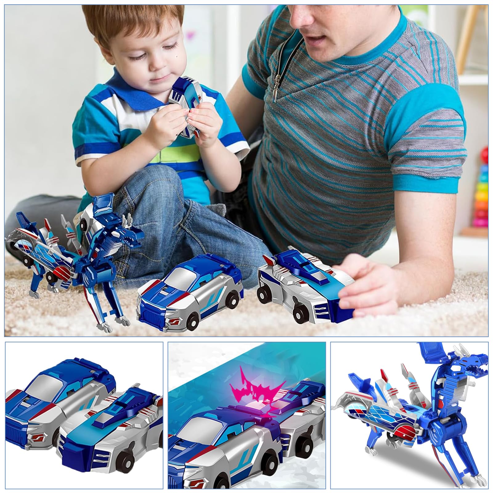 Jouet Transformers – Voiture Qui Se Transforme En Licorne Ou Dragon Volant – ZYEKIU – Cadeau Enfant 3 à 9 Ans