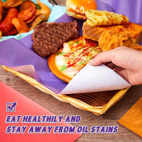 Miniatura 3 de Lincia 500 hojas de papel encerado para alimentos, 12 x 12 pulgadas, revestimientos para cestas de alimentos, hojas de papel de delicatessen