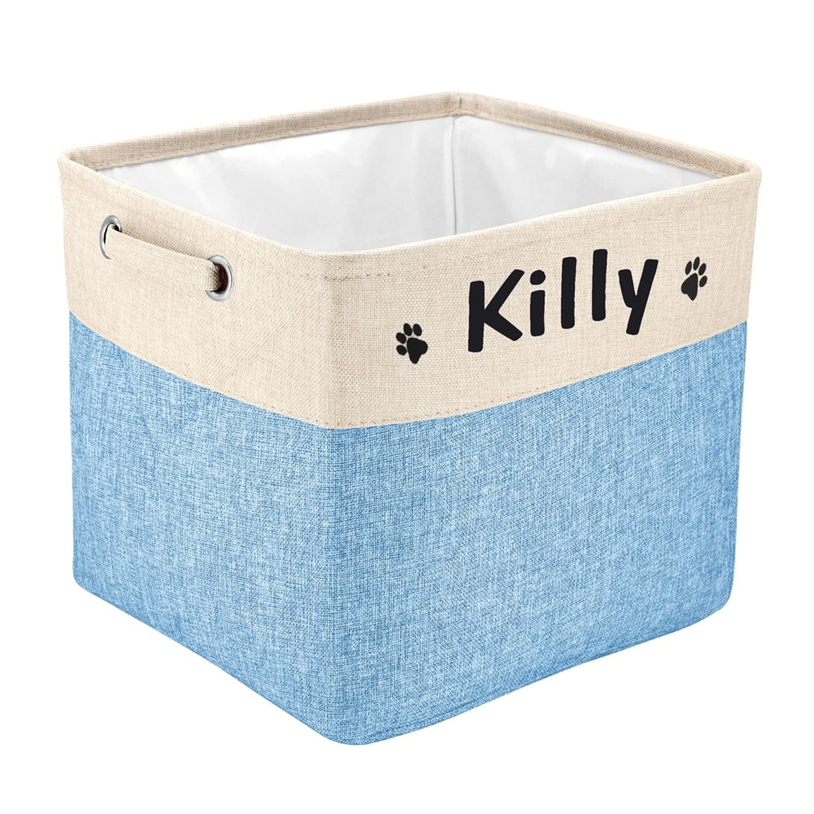 Panier de rangement pliable pour jouets pour chien bleu lavable