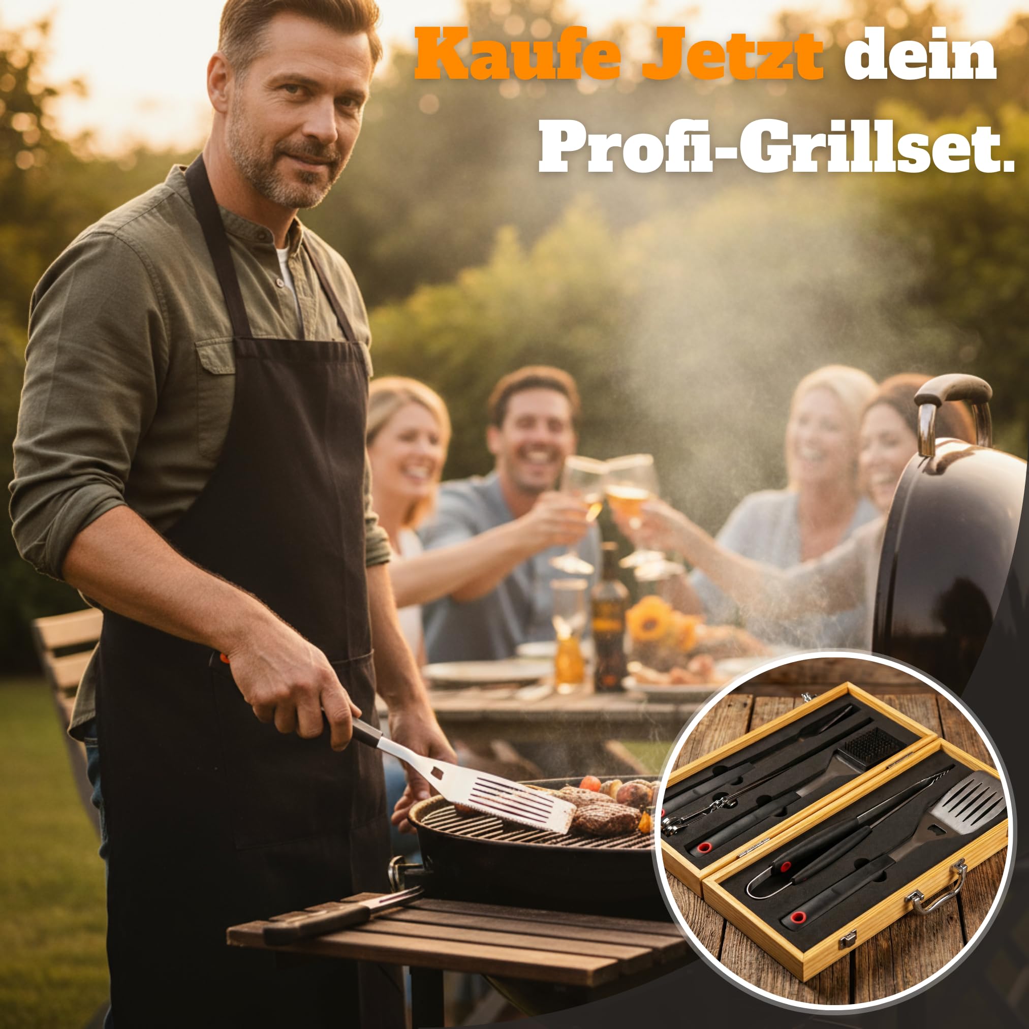 Zestaw narzędzi do grillowania dla mężczyzn, zestaw narzędzi do grillowania ze stali nierdzewnej, szpatułka i szczotka do czyszczenia 3 w 1, idealny zestaw do grillowania dla mężczyzn