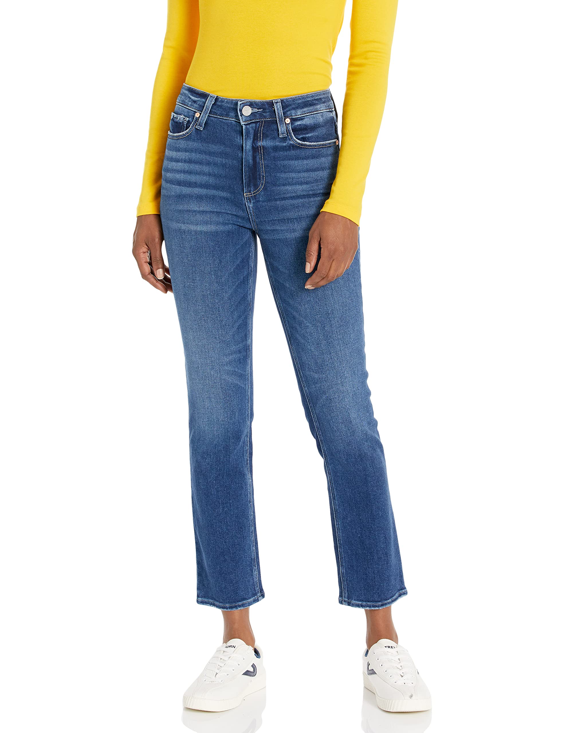 PAIGE Women's Cindy Transcend Vintage High Rise Cropped Straight Leg Jean