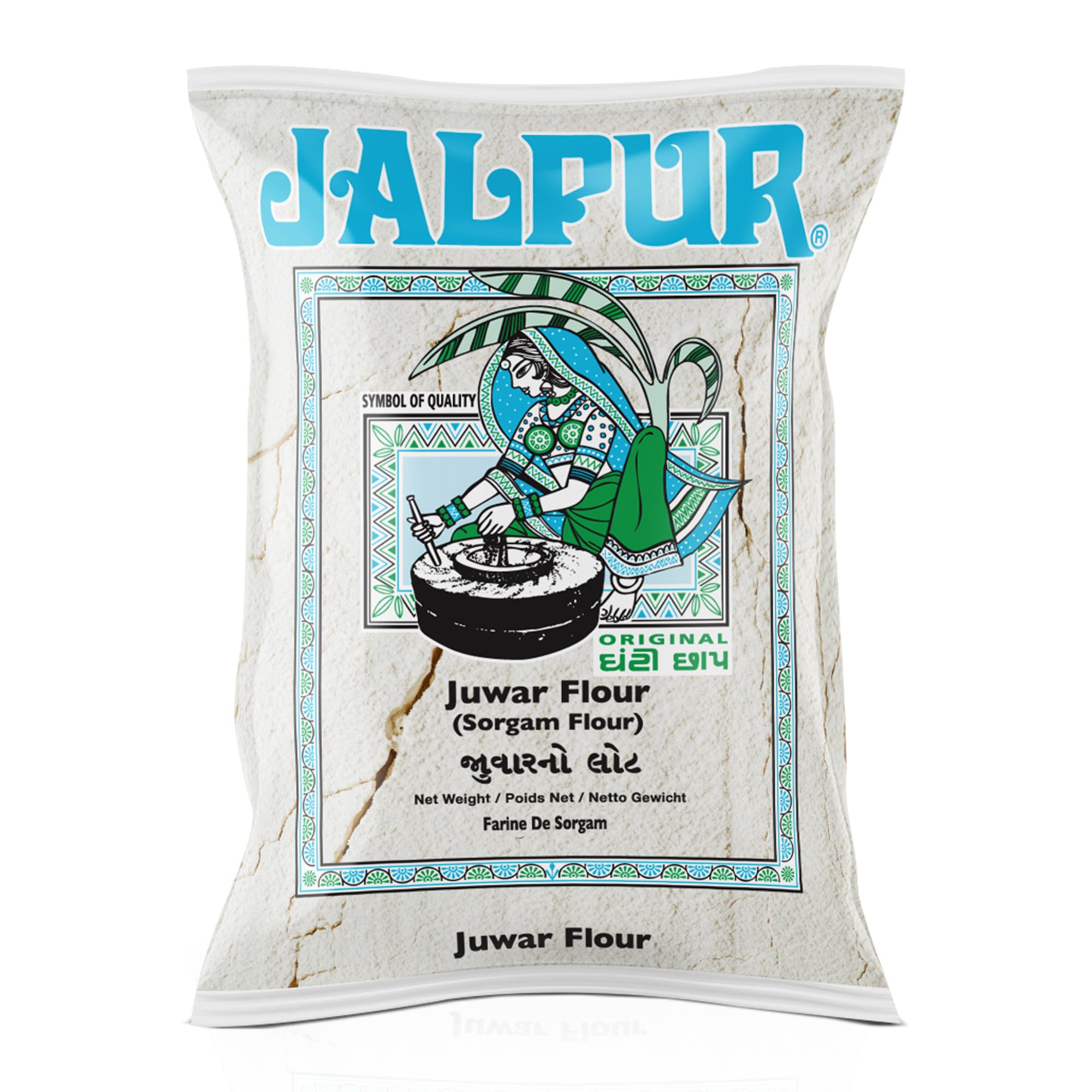 JALPUR MILLERS Stone Ground Sorghum Flour is a Premium Quality Jowar Atta, 2kg pack, Rich in fibre, iron and protein. Ideal for Bhakri, Roti, Chapati, and baking - Healthy Indian Millet Flour.