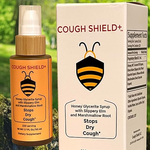 Detiene la tos seca, 220 dosis de jarabe 100% natural a base de miel, olmo resbaladizo y raíz de malvavisco.