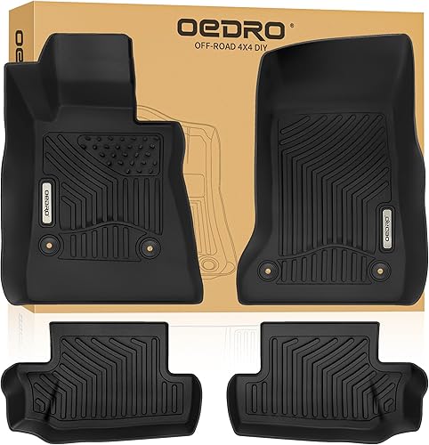 OEDRO Alfombrillas para Chevrolet Camaro 2016-2024, protector único de TPE negro para todo tipo de clima, incluye 1 y 2 fila delantero, trasero,