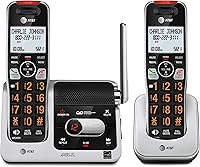 AT&T BL102-2 DECT 6.0 2-Handset Cordless Phone with Answering Machine, Smart Call Blocker, Unsurpassed Range & Audio Assist - Silver/Black