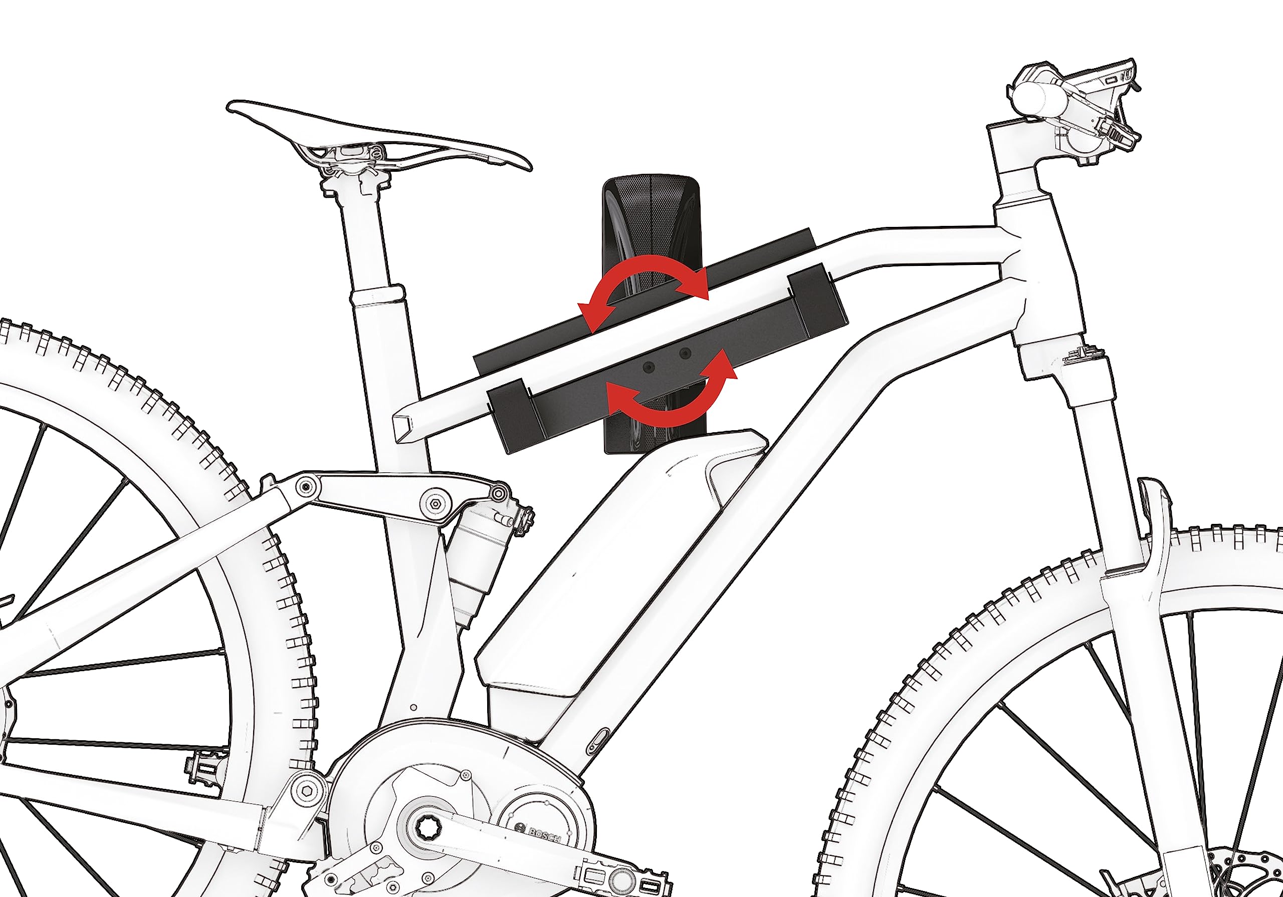 Meliconi MyBike Platzsparende Fahrrad-Wandhalterung, Wand-Fahrradständer für den Innen- und Außenbereich, Klappbare Halterung, Stahlgestell, Tragfähigkeit: 30 kg, Made in Italy