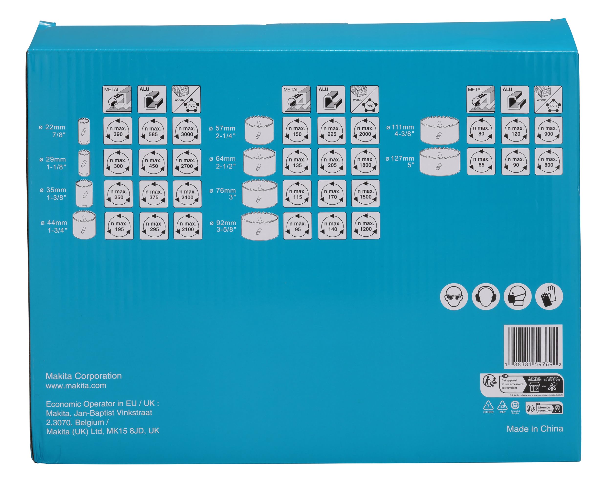 Makita D-75764 - Set di seghe a tazza BiM, 13 pezzi