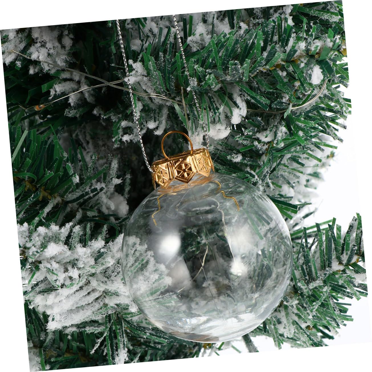 12stücke Transparente mit Anhänger Hängende Christbaumkugel-Ornamente für Fensterdeko Weihnachtsbaumdekoration und Partyzubehör