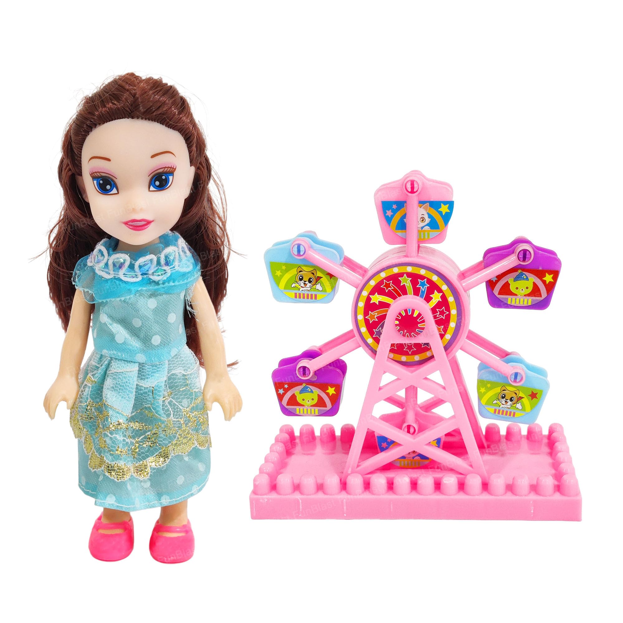 FunBlast Dolls for Girls – Cute Doll Toy for Girls, Realistic Doll Toy for Kids, Dolls Set with Accessories for 3+ Years Girls, Ferries Wheel Amusement Park Theme Doll Toys for Girls (Random Color) (B0CX8RKQZK) Amazon Price History, Amazon Price Tracker