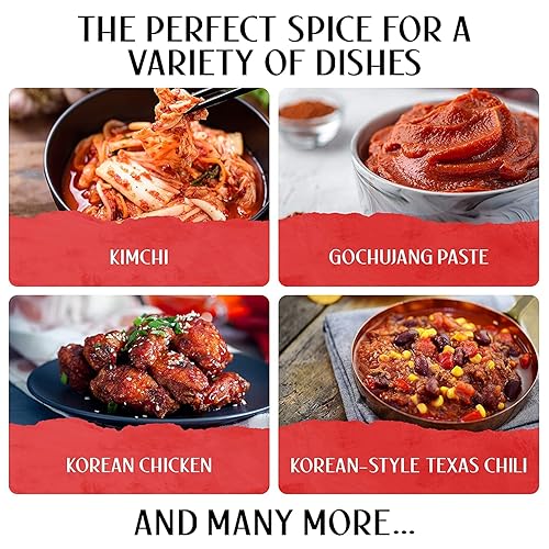 Vista 11 de Copos de pimiento rojo Gochugaru prémium – Polvo de chile coreano secado al sol para kimchi, adobos, barbacoa y cocina diaria (2 onzas)