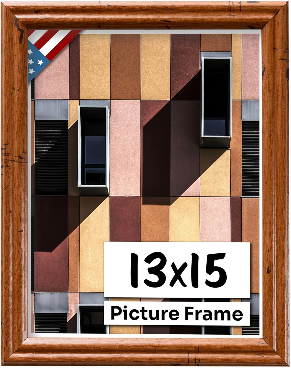 Distressed Oak 13x15 Picture Frame - Solid Wood