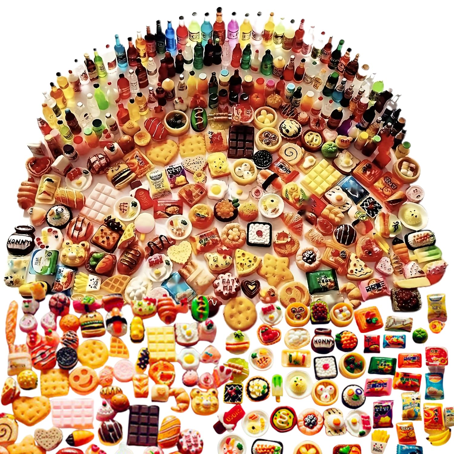 Nayekuyo 250Pcs Mini Food Miniatures Food Drinks Bottles - dollhouse accessories | Mubboo