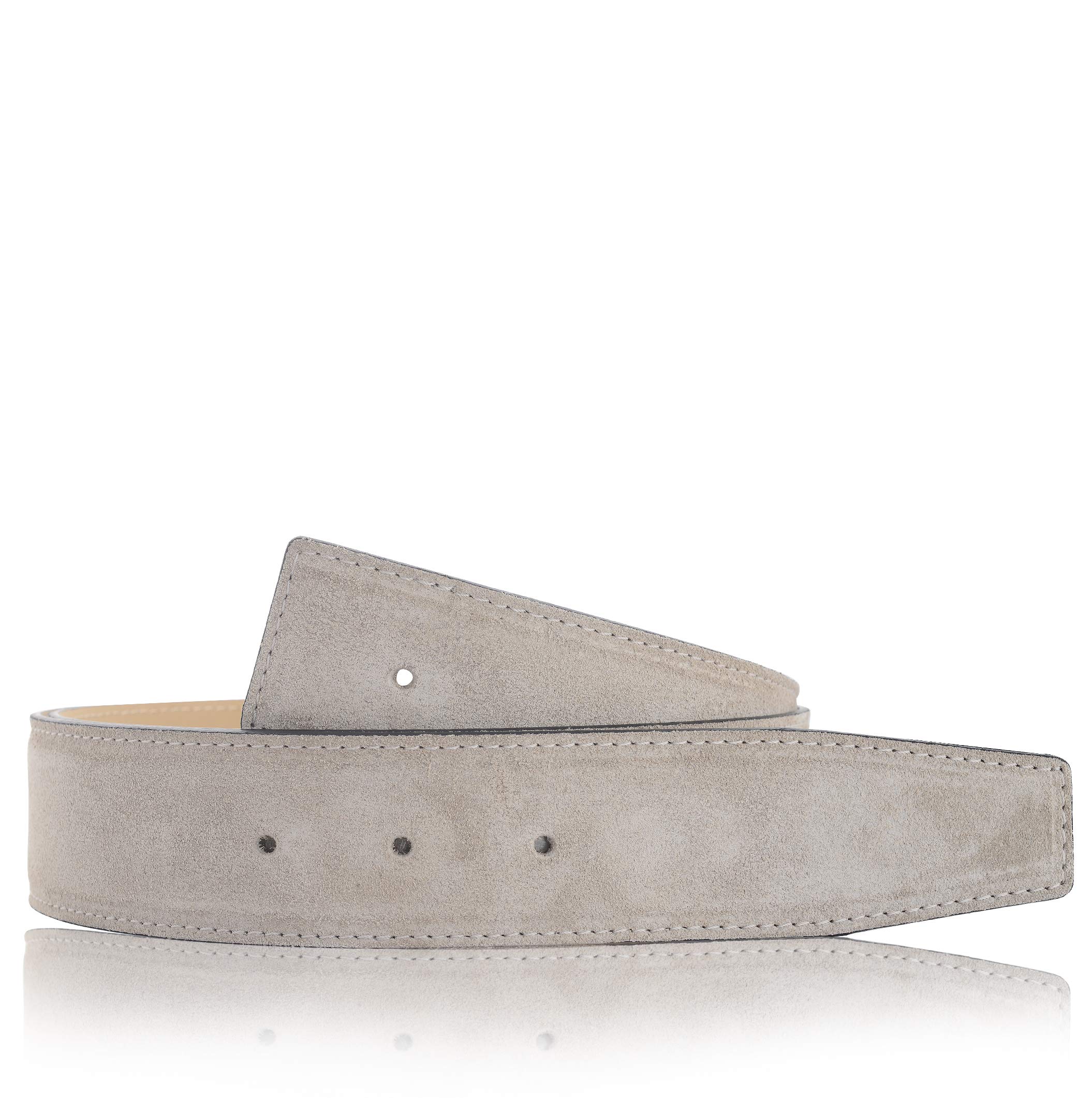 Exklusiver Premium Wildledergürtel in Graubeige in der Breite 32 mm
