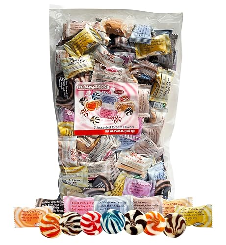 Scripture Candy, caramelo duro de sabor crema surtido, 180 piezas