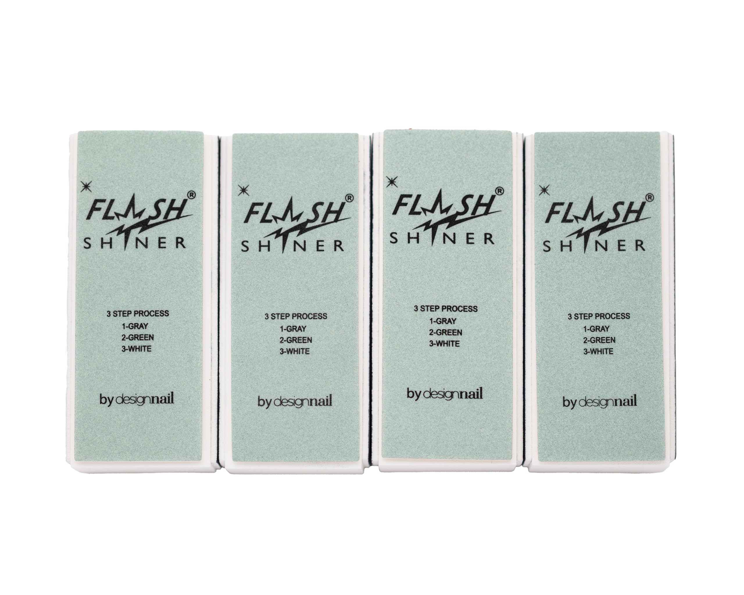 Nail Design Flash Shiner Buffer 3 Ways - (New Look) - (Pack of 4)