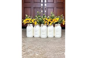 White Mason Jars for Enchanting Centerpieces