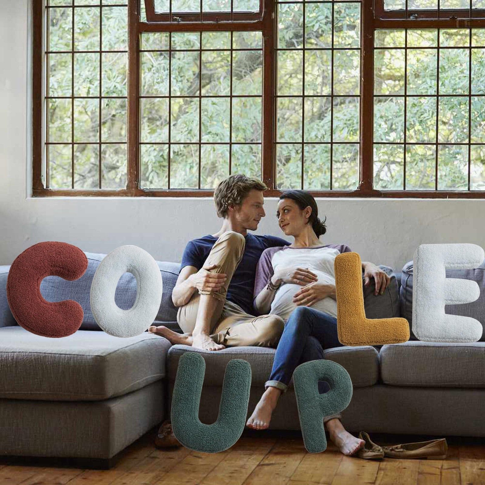 GpahrrDnij Initial Letter Plush Pillow Cute Throw Pillows for Couch Decor Soft Hugging Cushion Nursery Room Decor, Cute Teaching Words Game Props Pillows, Decorative English Alphabet (S)