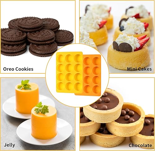 Miniatura 4 de 2 moldes de silicona para galletas de chocolate Oreo, molde redondo de silicona de 12 cavidades, molde para hornear para Oreo, chocolate, galletas,