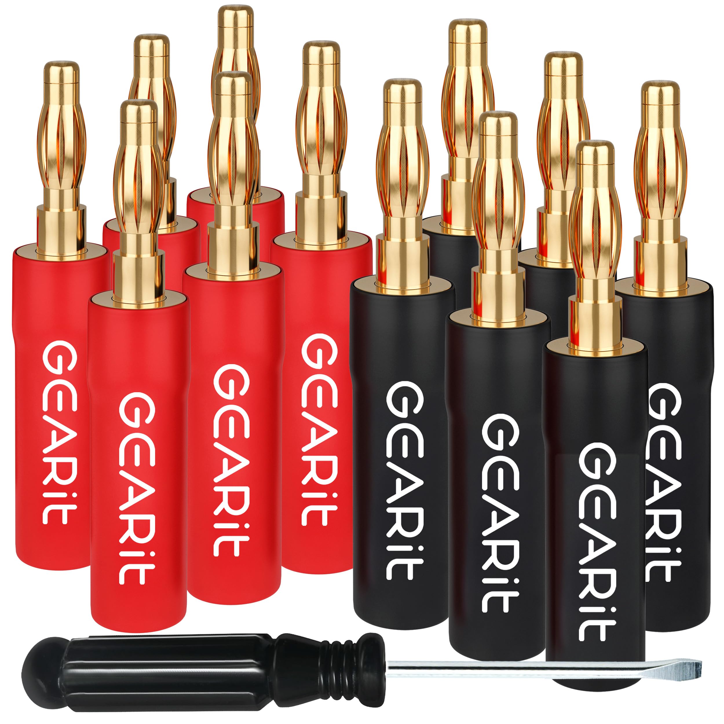 Amazon.com: GEARit 4mm Banana Plugs for 12-20 AWG Speaker Wire, 6