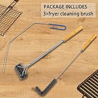 Vista 8 de 3 Pieces Fryer Cleaning Tools, Stainless Steel Deep Fryer Cleaning Tools, Including Basket Fryer Brush, L-Shape Deep Fryer Cleaning Brush and Fryer