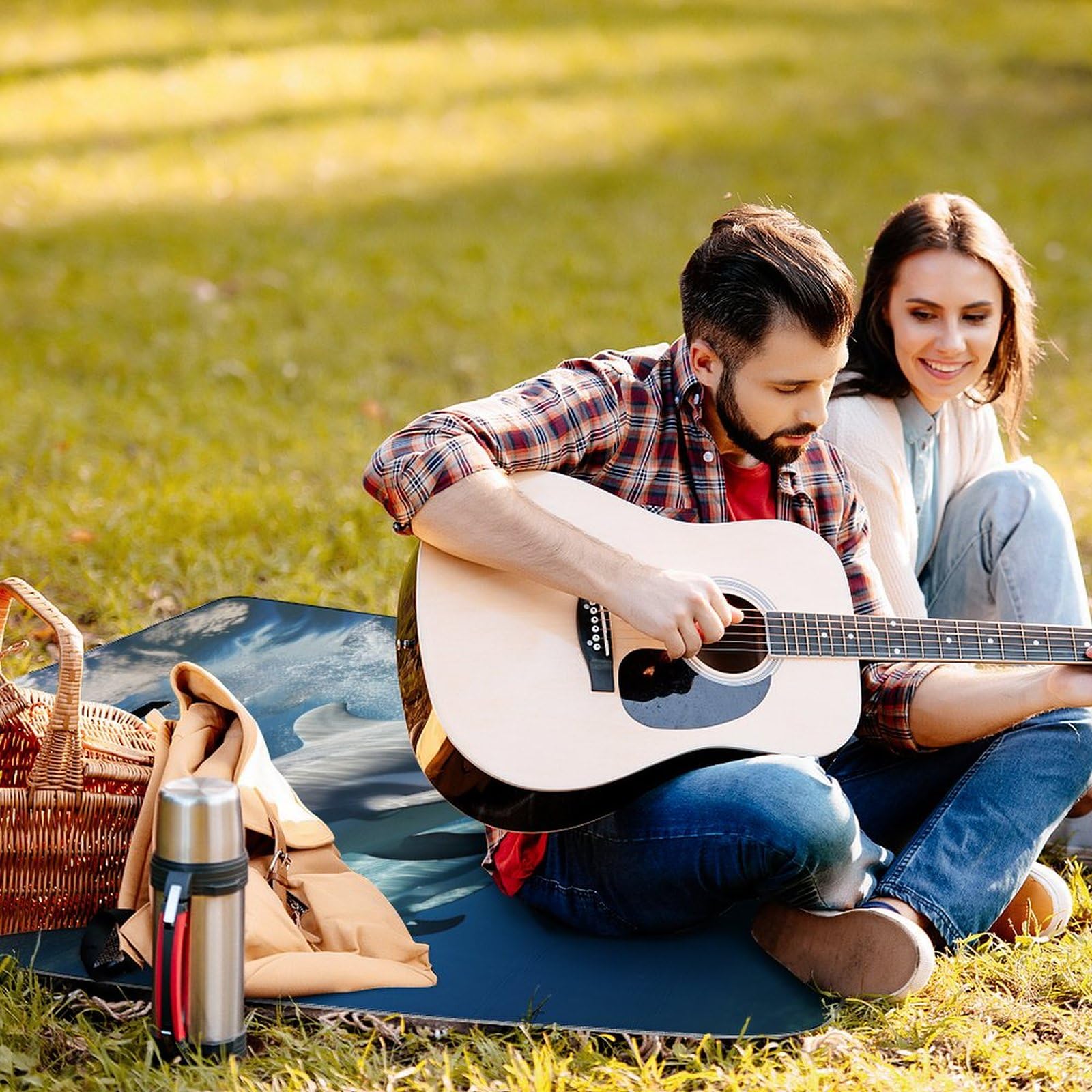 Simpatico tappetino da picnic con delfini, pieghevole, impermeabile, con borsa per tote, grande tappetino da picnic all'aperto, 147,3 x 147,3 cm, coperta da campeggio per spiaggia, parco