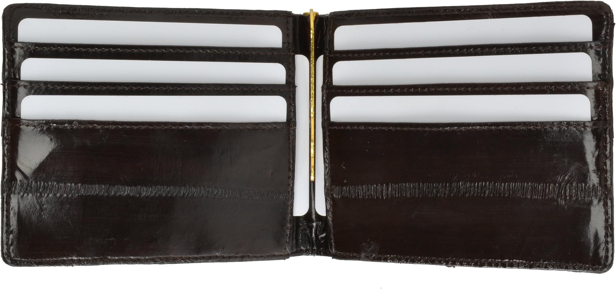Amazon.com: MARSHAL Eel Skin Soft Leather Bifold Wallet with