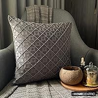 Vista 89 de The HomeCentric Funda de almohada, fundas marrones, fundas de almohada geométricas japonesas ópticas, fundas de almohada de 24 x 24 pulgadas, fundas