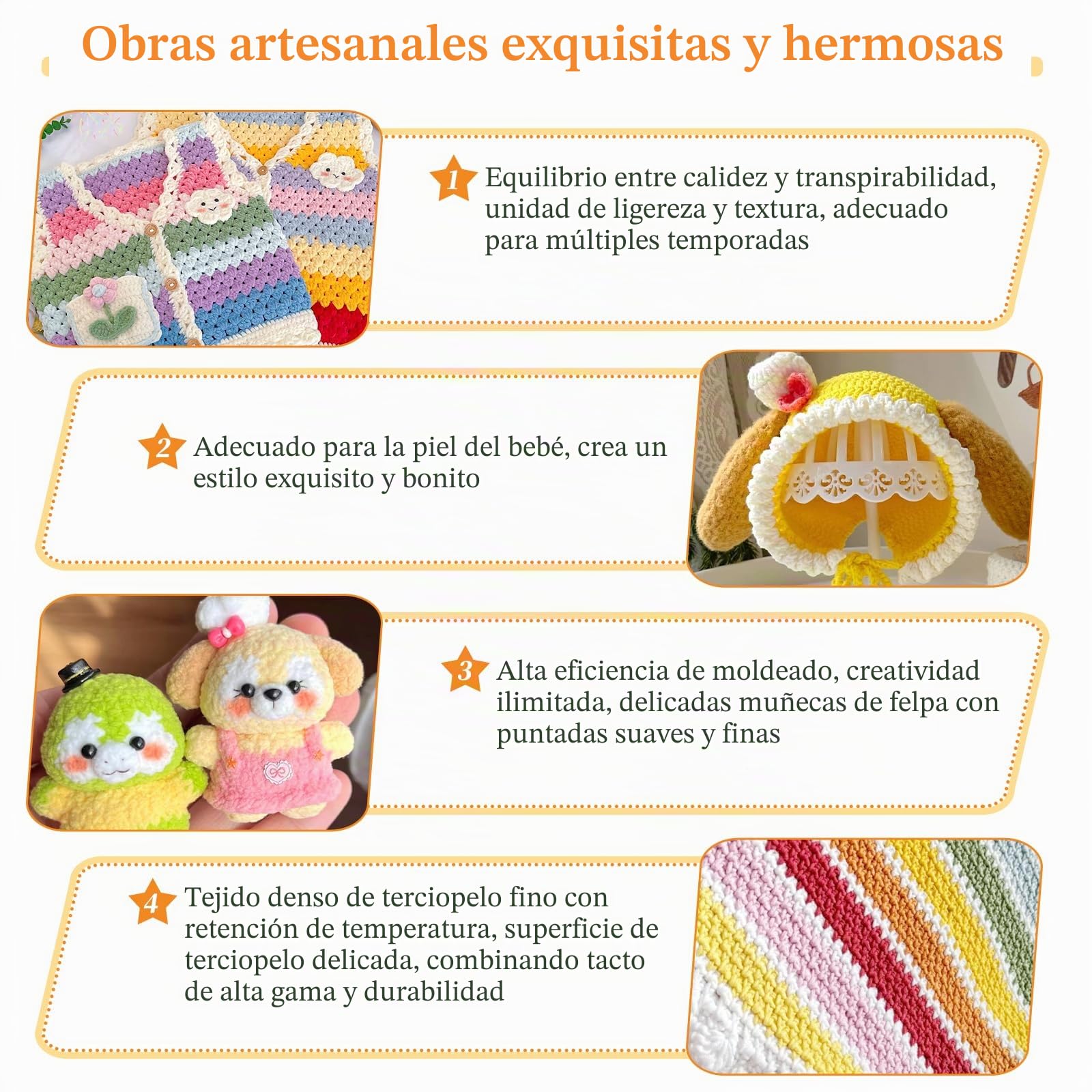 Coopay Hilo de felpilla de 600 g (12 x 50 g), hilo de chenilla delgado para tejer y ganchillo, juego de hilos de felpilla finos de terciopelo suave para mantas de ganchillo, muñecas de felpa, bufandas