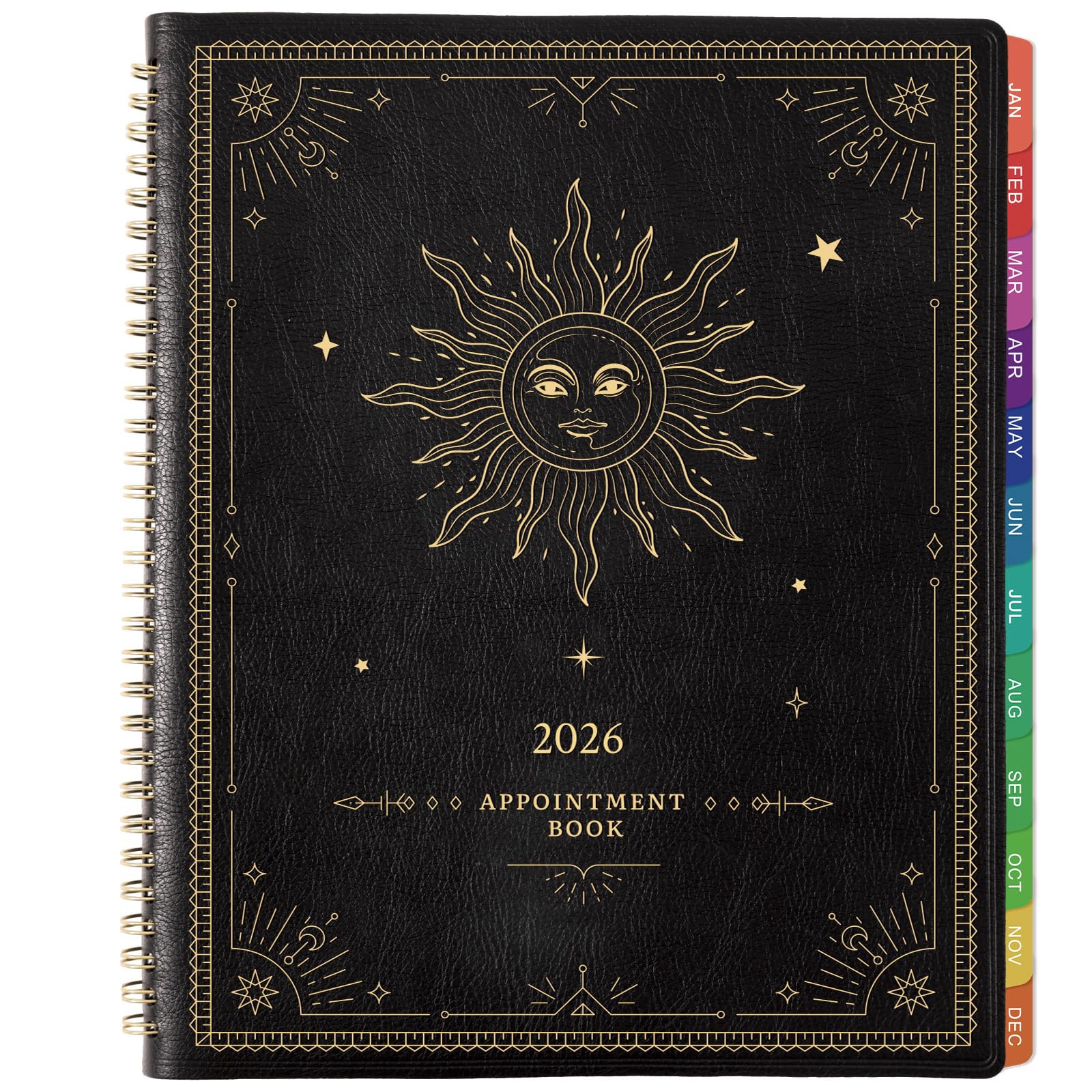 2026 Appointment Book - 2026 Daily Hourly Planner, Jan 2026 - Dec 2026, 9"x 11", 2026 Planner, Large Planner Weekly Monthly Appointment Book 2026, 15-Minute Interval, Flexible Cover - The Sun