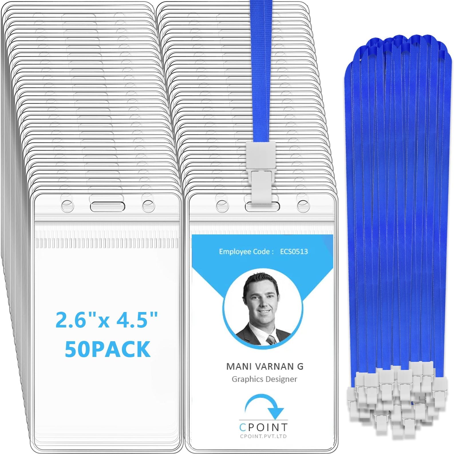 xinfedi Lanyard met kaarthouder, 50 stuks lanyards voor nek