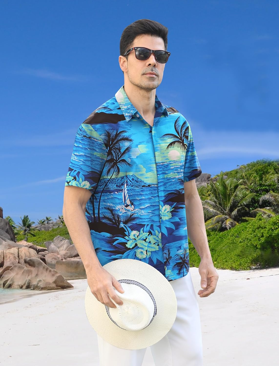 Hawaiian Shirt for Men Short Sleeve Button Down Shirt Men Casual Summer Tropical Beach Aloha Shirts Hawaii Party - Image 4