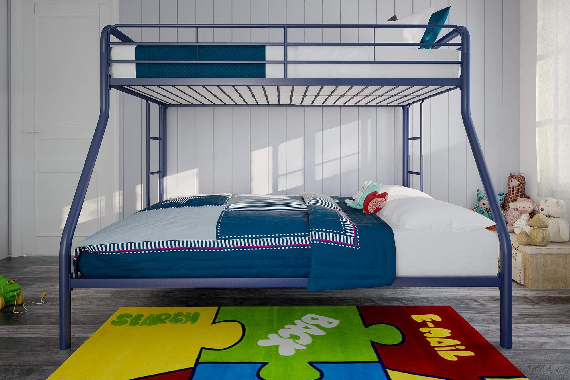 DHP TwinOverFull Bunk Bed with Metal Frame and Ladder, SpaceSaving