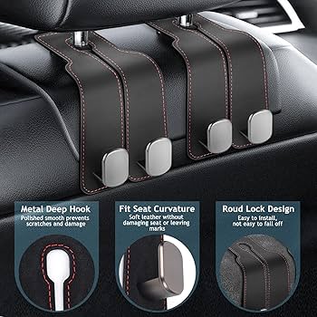 Car Purse Hook Car Seat Headrest Hook For, 2pcs Vehicle Back Seat Headrest Hook Hanger For Purse Car Accessories For Women