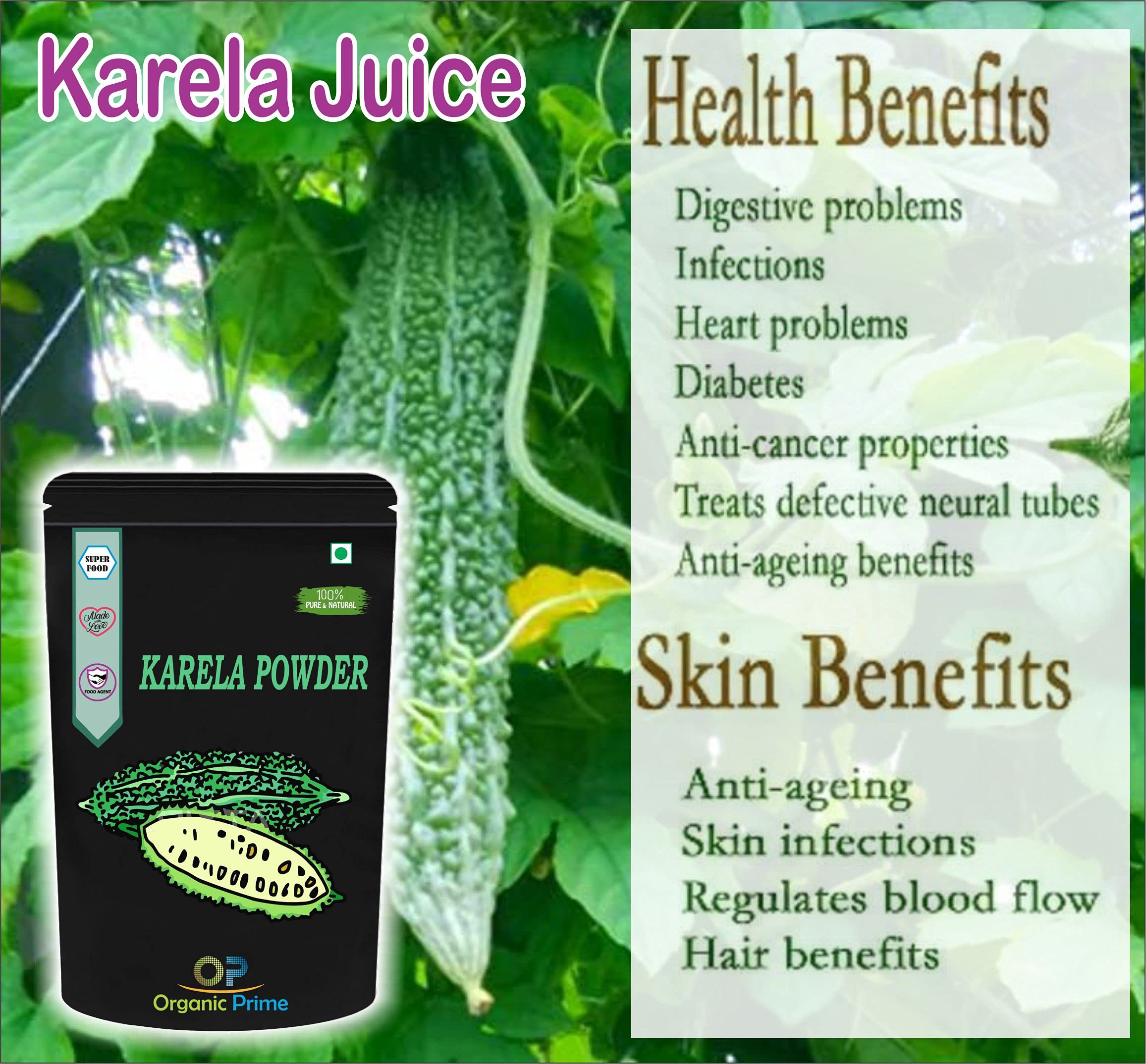 Organic Prime Karela powder | Bitter Melon Powder - 500 GM X 2 = 1 KG By Organic Prime 2