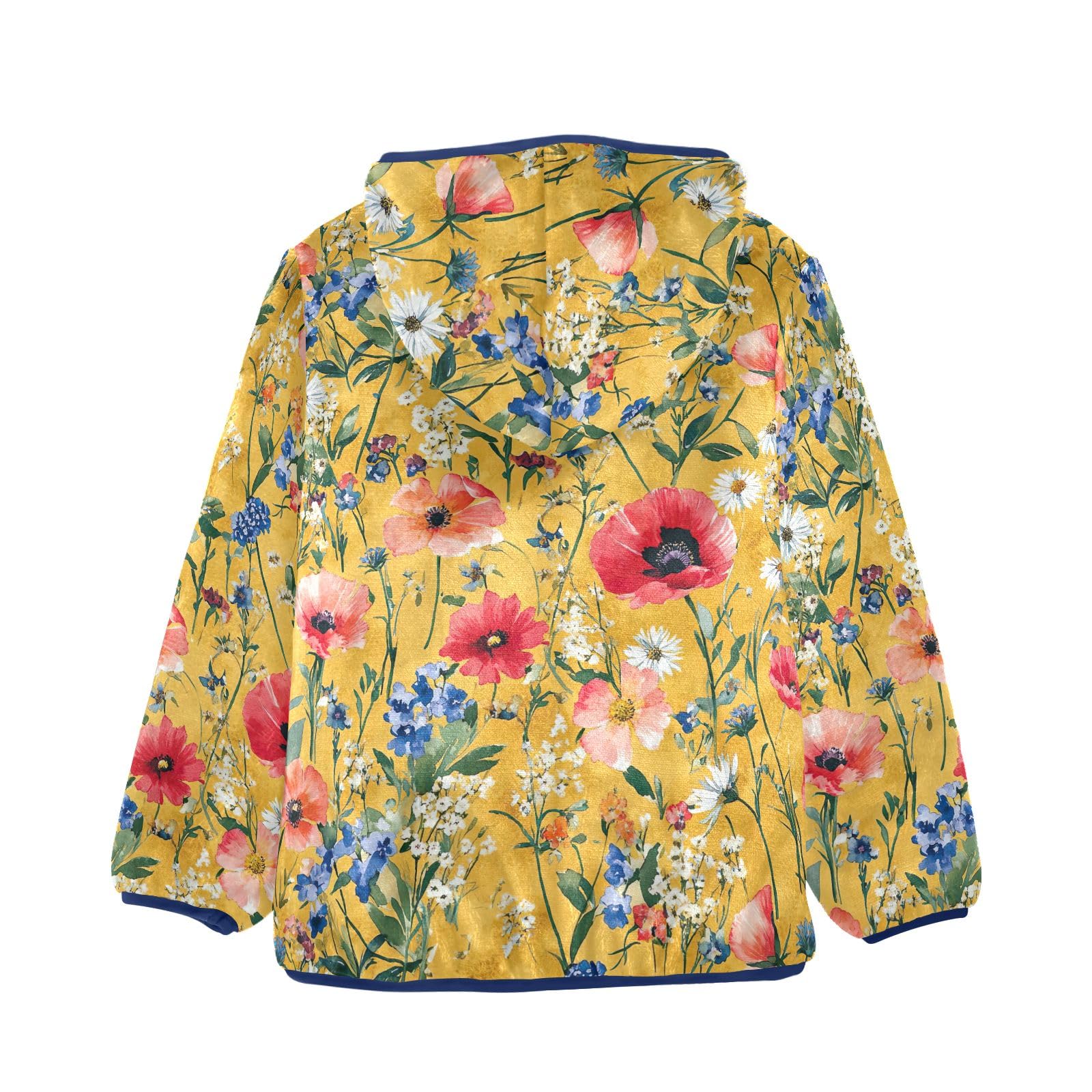 CHIFIGNO Cute Girls Boys Fleece Jacket Colorful Flowers Botanical Boys Jackets Boys' Fashion Hoodies Sweatshirts with Pockets for Toddler and Kids, 3T