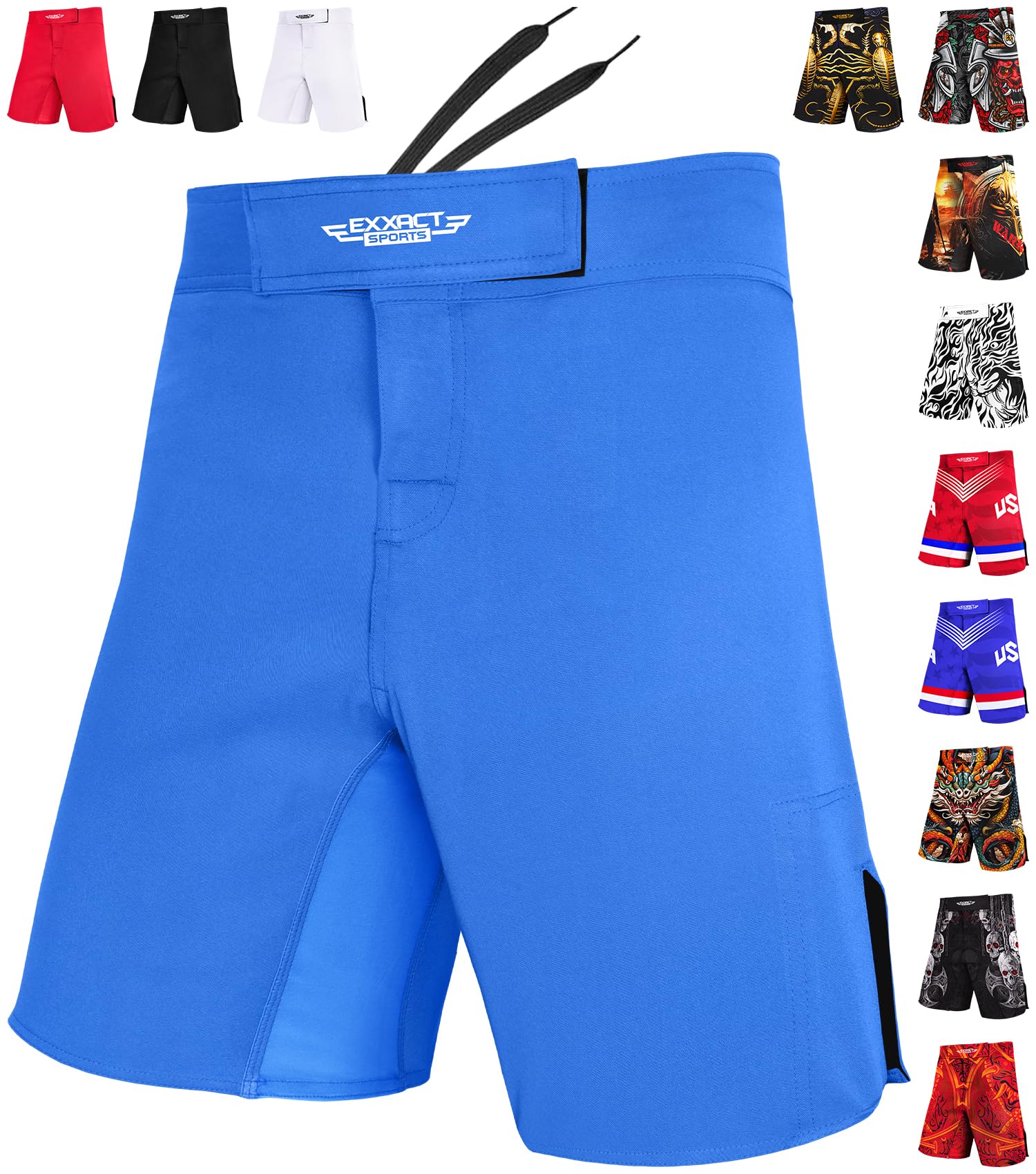 Exxact Sports Pro MMA Shorts, No-Gi BJJ Jiu Jitsu Shorts for Men, Boxing, UFC, Cross Training, Kickboxing & Grappling Shorts