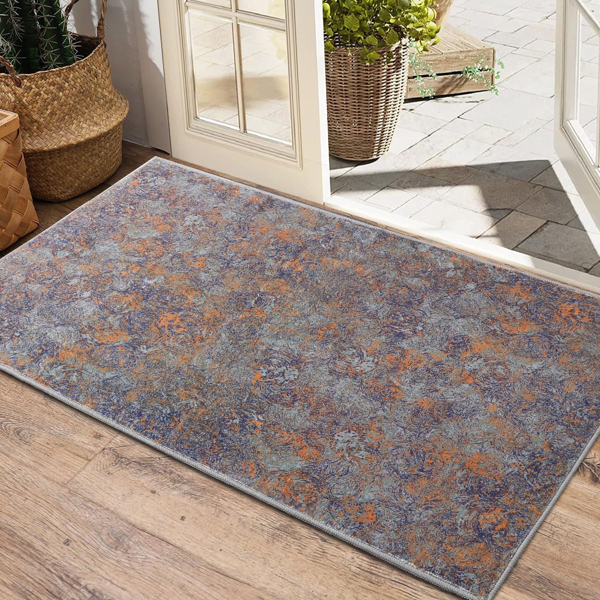 H.VERSAILTEX Bath Mat -2x3 Rug for Entryway Indoor Floor Rug Carpet for Front Door Area Rug for Bedroom Living Room Anti-Skid Durable Rectangular Rug Washable, Rust