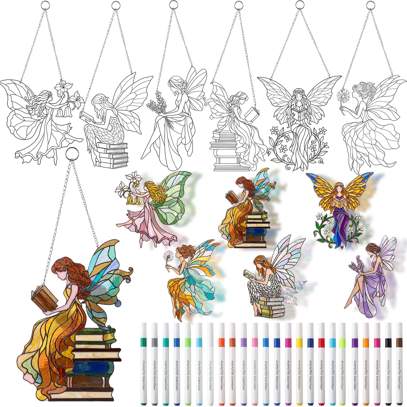 DIY Suncatcher Crafts Kit - Paint Floral Window Art -21