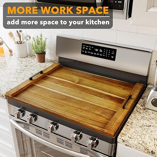 Miniatura 2 de SpaceAid Tabla de Cocina Noodle Board Cubierta para Estufa con Asas, Cubiertas Superiores para Quemadores de Gas y Estufa Eléctrica, Accesorios de