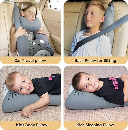 Miniatura 5 de Almohada de viaje, almohada de automóvil para niños, almohada de viaje para asiento de automóvil, almohada en forma de U para viajes, material