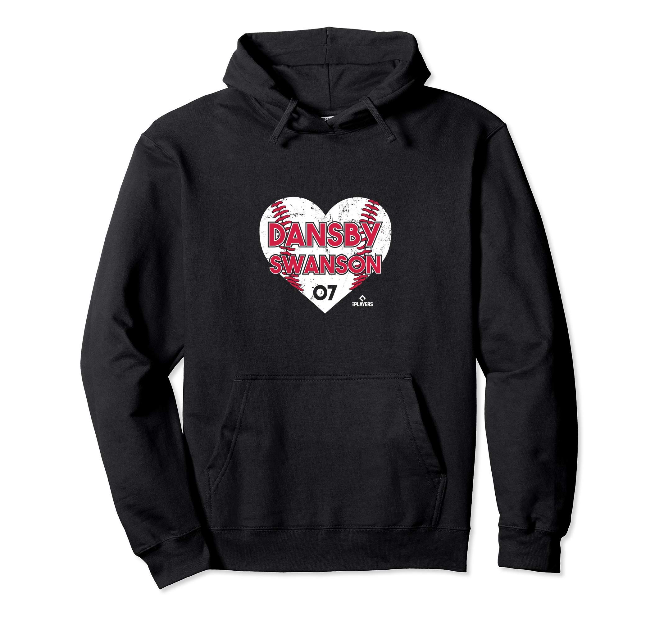 FanPrintDansby Swanson - Heart Baseball - Apparel - Pullover Hoodie